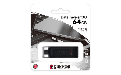 Kingston Technology DataTraveler 70 unità flash USB 64 GB USB tipo-C 3.2 Gen 1 (3.1 Gen 1) Nero