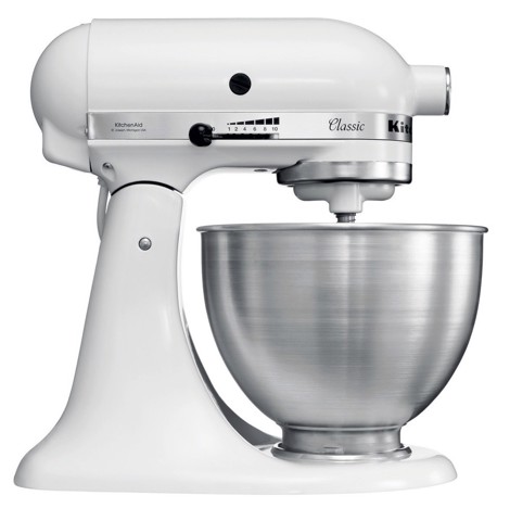 KitchenAid 5K45SSEWH Sbattitore con base 275 W Metallico, Bianco