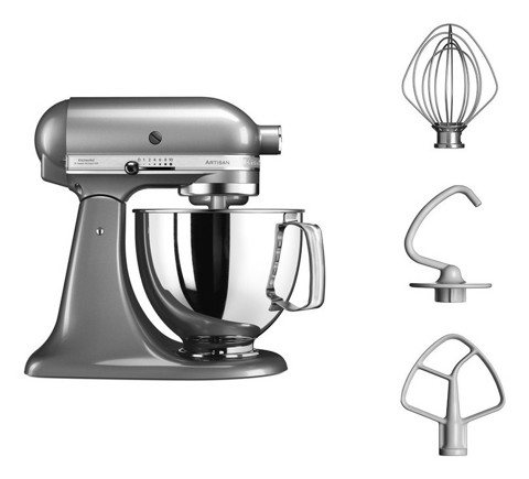 KitchenAid 5KSM125ECU Sbattitore con base 300 W Argento