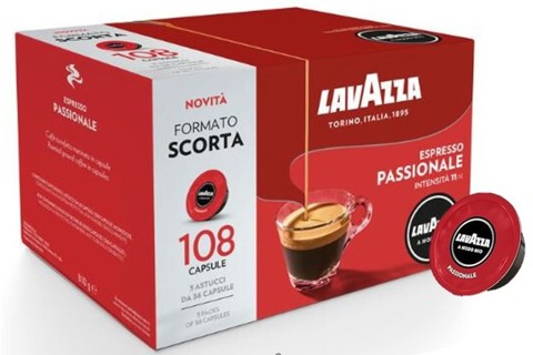 Lavazza A Modo Mio capsule caffè Passionale, 108 Capsule