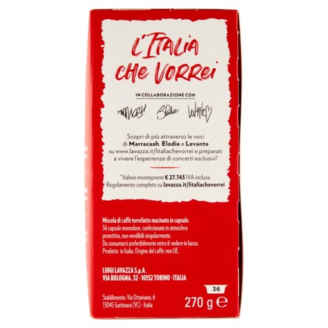 Lavazza A Modo Mio Capsule caffè Qualità Rossa, 36 pz