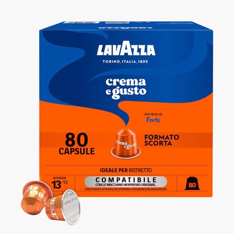 Lavazza Capsule caffè Compatibili Nespresso Crema e Gusto Forte, 80 pz