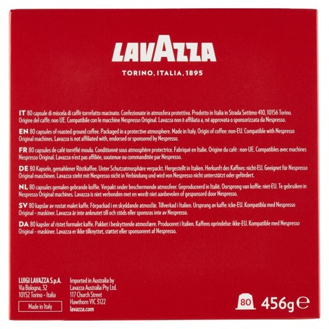 Lavazza Capsule Compatibili Nespresso Qualità Rossa, 80 pz