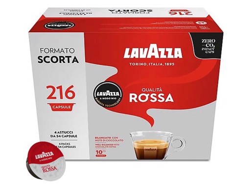 Lavazza Qualità Rossa 216 pz Capsule originali caffè per macchine da caffe a Modo Mio