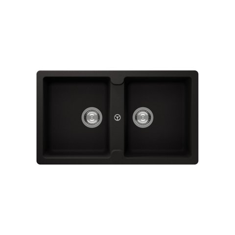 Lavello 86 cm 2 vasche NERO OPACO
