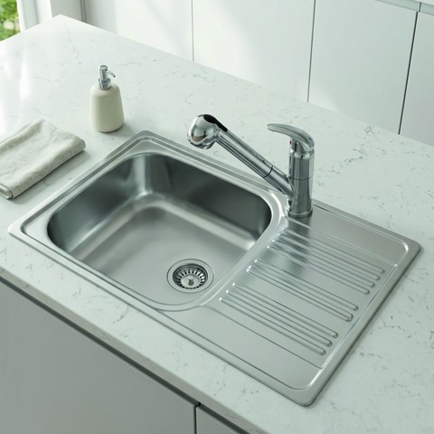 LAVELLO CITY 86 cm, 1 vasca - Acciaio Inox