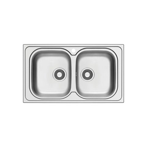 LAVELLO EURO 86 cm, 2 vasche - Acciaio Inox