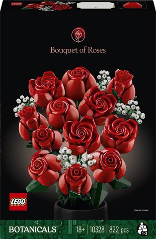 LEGO Botanicals 10328 Bouquet di Rose, Set Fiori Finti per Adulti, Idea Regalo per Donna o Uomo dalla Collezione Botanica