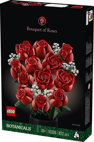 LEGO Botanicals 10328 Bouquet di Rose, Set Fiori Finti per Adulti, Idea Regalo per Donna o Uomo dalla Collezione Botanica