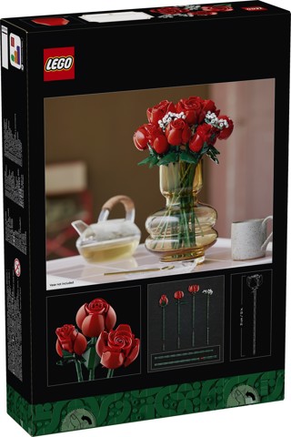 LEGO Botanicals 10328 Bouquet di Rose, Set Fiori Finti per Adulti, Idea Regalo per Donna o Uomo dalla Collezione Botanica