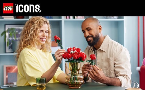 LEGO Botanicals 10328 Bouquet di Rose, Set Fiori Finti per Adulti, Idea Regalo per Donna o Uomo dalla Collezione Botanica