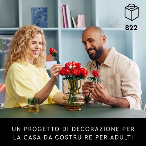 LEGO Botanicals 10328 Bouquet di Rose, Set Fiori Finti per Adulti, Idea Regalo per Donna o Uomo dalla Collezione Botanica