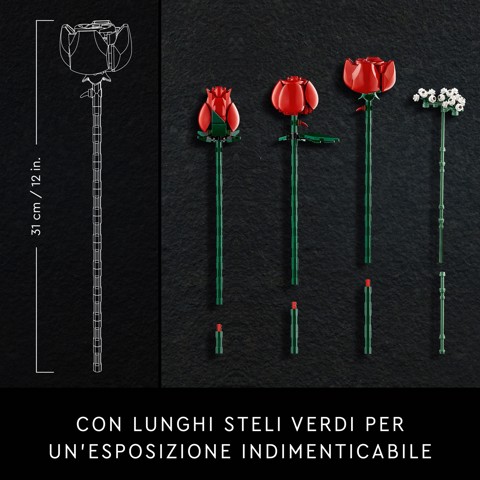 LEGO Botanicals 10328 Bouquet di Rose, Set Fiori Finti per Adulti, Idea Regalo per Donna o Uomo dalla Collezione Botanica