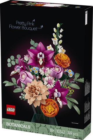 LEGO Botanicals 10342 Bouquet di Fiori Rosa, Kit Modellismo Adulti, Decorazioni Casa con Piante Finte, Idea Regalo Donna o Uomo