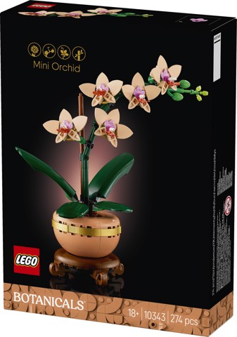LEGO Botanicals 10343 Mini-Orchidea, Fiori Finti da Costruire, Botanical Collection per Adulti, Idea Regalo per Donna o Uomo
