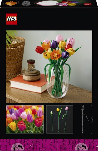 LEGO Botanicals 11501 Bouquet di Tulipani, 14 Fiori Finti da Costruire per Adulti in 5 Colori, Regalo Fai da Te per Donne