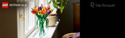 LEGO Botanicals 11501 Bouquet di Tulipani, 14 Fiori Finti da Costruire per Adulti in 5 Colori, Regalo Fai da Te per Donne