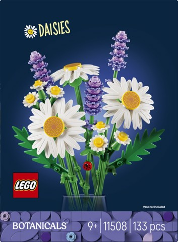 LEGO Botanicals 11508 Margherite, Bouquet di Fiori Artificiali con Margherite Finte, Lavanda, Regalo di Compleanno Bambine 9+
