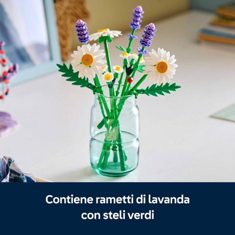 LEGO Botanicals 11508 Margherite, Bouquet di Fiori Artificiali con Margherite Finte, Lavanda, Regalo di Compleanno Bambine 9+