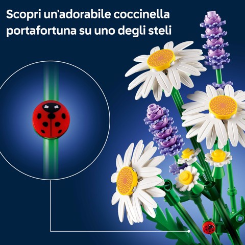 LEGO Botanicals 11508 Margherite, Bouquet di Fiori Artificiali con Margherite Finte, Lavanda, Regalo di Compleanno Bambine 9+
