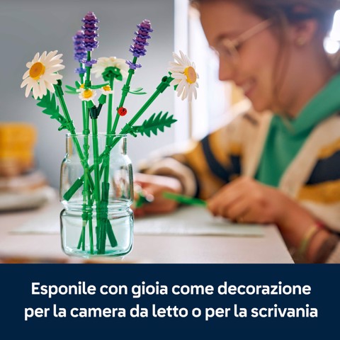LEGO Botanicals 11508 Margherite, Bouquet di Fiori Artificiali con Margherite Finte, Lavanda, Regalo di Compleanno Bambine 9+