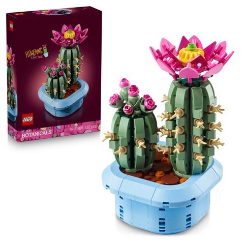 LEGO Botanicals 11509 Cactus in Fiore, Pianta Artificiale in Vaso con 2 Cactus e Fiori Finti
