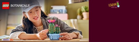 LEGO Botanicals 11509 Cactus in Fiore, Pianta Artificiale in Vaso con 2 Cactus e Fiori Finti