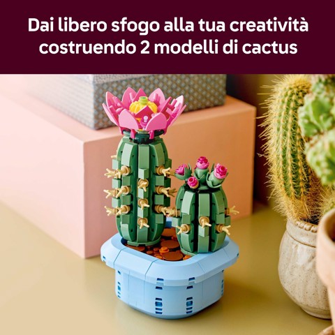 LEGO Botanicals 11509 Cactus in Fiore, Pianta Artificiale in Vaso con 2 Cactus e Fiori Finti, Idea Regalo per Bambine da 9+