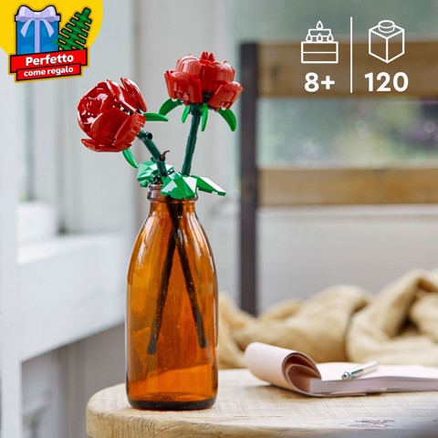 LEGO Botanicals 40460 Rose, Fiori Finti Compatibile con Bouquet di Fiori Artificiali, Regalo Donna, Uomo, Bambine e Bambini 8+