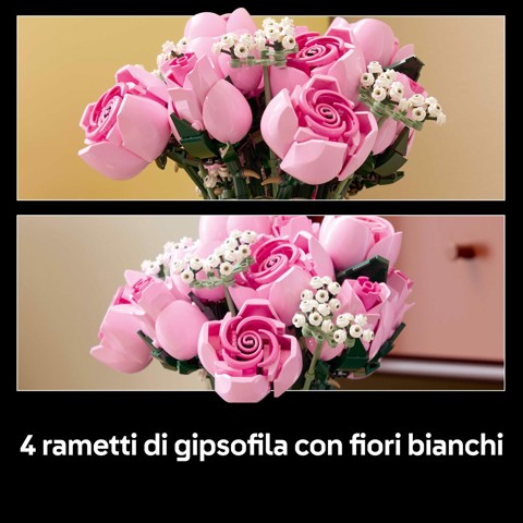 LEGO Botanicals Bouquet di rose rosa