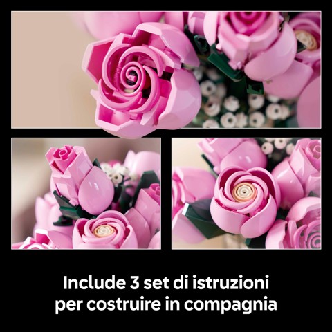 LEGO Botanicals Bouquet di rose rosa