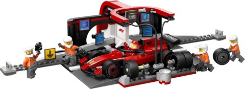 LEGO City 60443 Pit Stop e Meccanici con Monoposto Ferrari F1