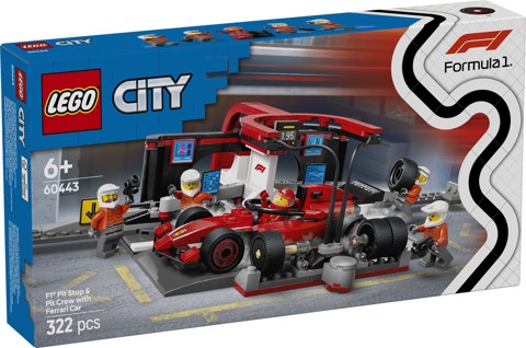 LEGO City 60443 Pit Stop e Meccanici con Monoposto Ferrari F1