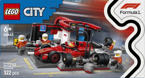 LEGO City 60443 Pit Stop e Meccanici con Monoposto Ferrari F1