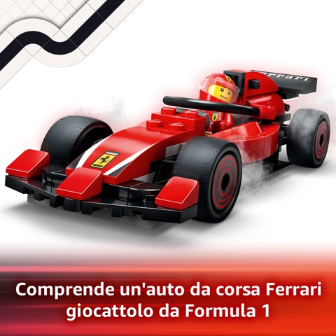 LEGO City 60443 Pit Stop e Meccanici con Monoposto Ferrari F1