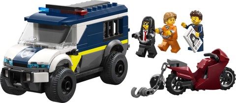 LEGO City 60479 Cellulare della Polizia Giocattolo, con Camion e Moto