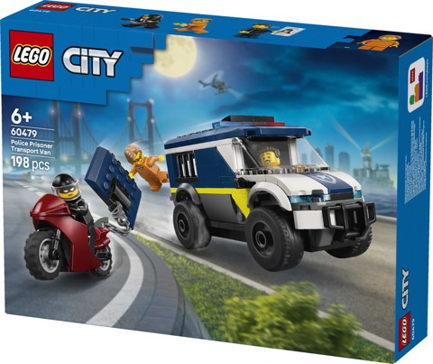 LEGO City 60479 Cellulare della Polizia Giocattolo, con Camion e Moto