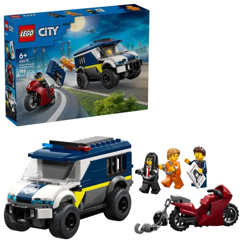 LEGO City 60479 Cellulare della Polizia Giocattolo, con Camion e Moto