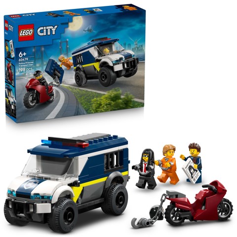 LEGO City 60479 Cellulare della Polizia Giocattolo, con Camion e Moto