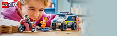 LEGO City 60479 Cellulare della Polizia Giocattolo, con Camion e Moto
