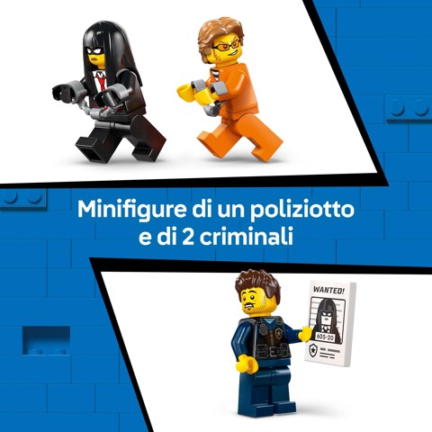 LEGO City 60479 Cellulare della Polizia Giocattolo, con Camion e Moto