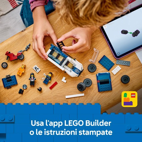 LEGO City 60479 Cellulare della Polizia Giocattolo, con Camion e Moto