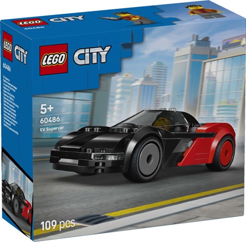 LEGO City 60486 Supercar EV, Macchina Giocattolo con Minifigure