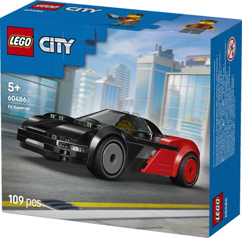 LEGO City 60486 Supercar EV, Macchina Giocattolo con Minifigure