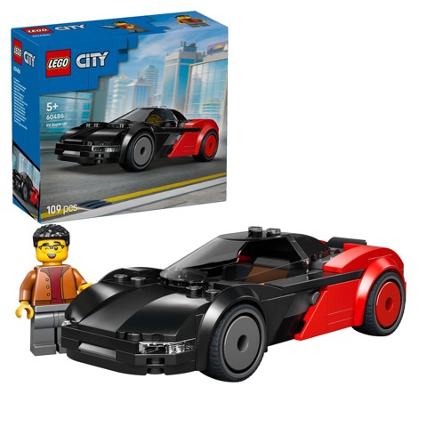 LEGO City 60486 Supercar EV, Macchina Giocattolo con Minifigure