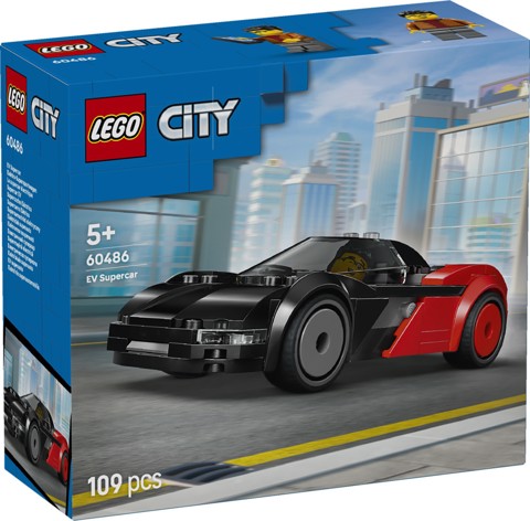 LEGO City 60486 Supercar EV, Macchina Giocattolo con Minifigure, Set per lo Sviluppo della Motricità Fine, Regalo Bambini 5+