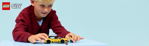 LEGO City 60487 Taxi Giallo, Macchina Giocattolo con 2 Minifigure e Tetto Rimovibile