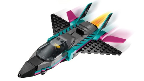 LEGO City 60489 Jet Contro Auto Sportiva Giocattolo, Aereo, Macchina e 2 Minifigure di Piloti