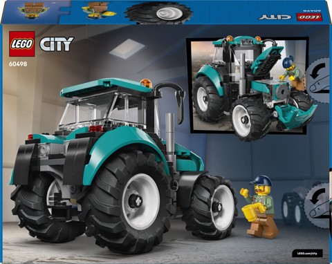 LEGO City 60498 Trattore Giocattolo, Veicolo Agricolo da Costruire con Minifigure del Contadino, Regalo per Bambini da 6+