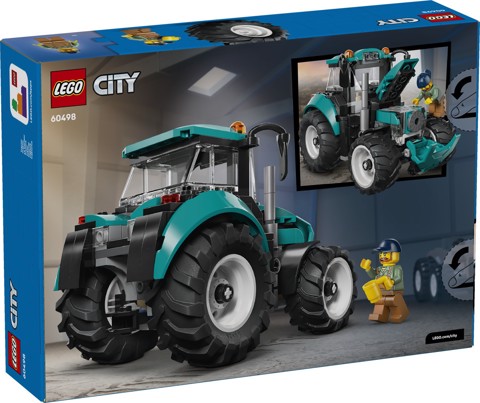 LEGO City 60498 Trattore Giocattolo, Veicolo Agricolo da Costruire con Minifigure del Contadino, Regalo per Bambini da 6+